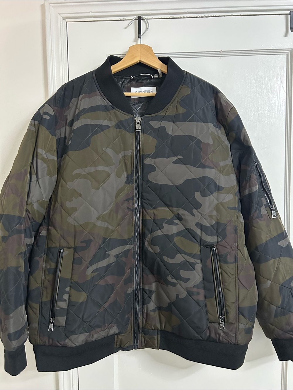 Calvin Klein Men's Quilted Camo Bomber Jacket - Men’s XXL